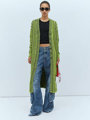 M Panagia Cable Knit Shunil Cardigan Green - DIESEL - BALAAN 1