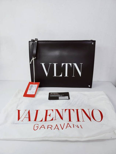 VLTN logo black Rockstud clutch bag - VALENTINO - BALAAN 1