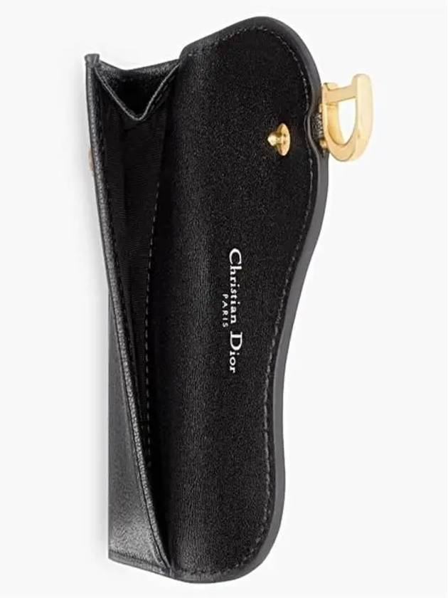 Saddle Cosmos Compact Zipper Goatskin Flap Card Wallet Black - DIOR - BALAAN 6