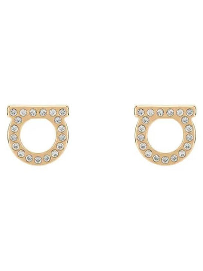 Gancini Crystal Small Earrings Gold - SALVATORE FERRAGAMO - BALAAN 2