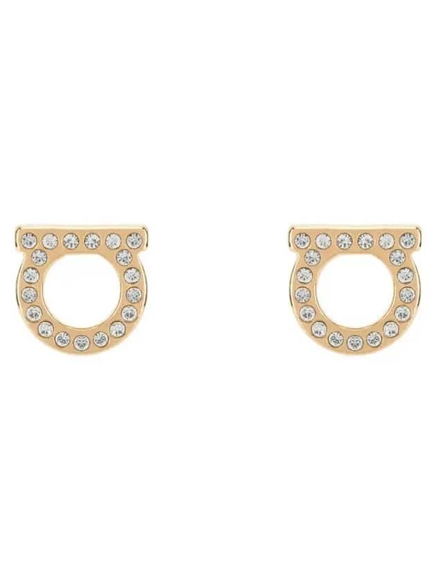 Gancini Crystal Small Earrings Gold - SALVATORE FERRAGAMO - BALAAN 4