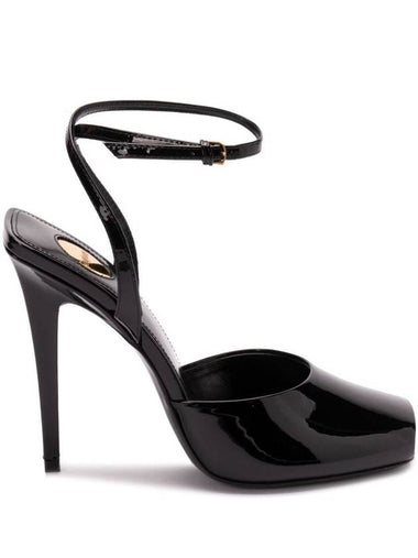 Saint Laurent La Scandale Sandals In Patent Leather Shoes - SAINT LAURENT - BALAAN 1