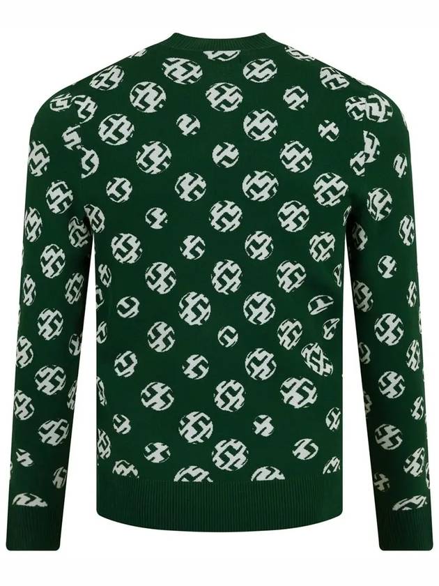 Men's Golf Gus Jacquard Crew Neck Sweater Green - J.LINDEBERG - BALAAN 4