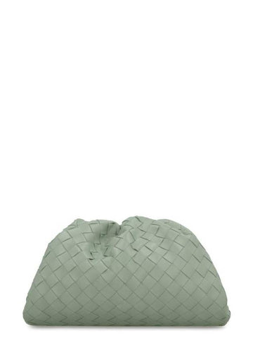 Intrecciato Small Leather Pouch Bag Mint - BOTTEGA VENETA - BALAAN 1