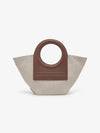 Mini Color Canvas Leather Tote Bag Beige Brown - HEREU - BALAAN 9