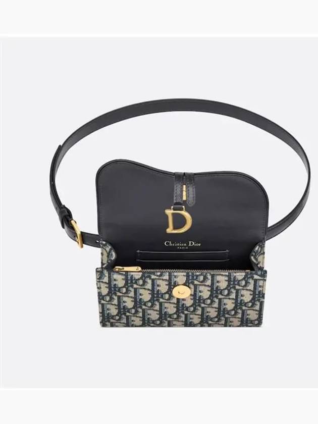 Oblique Jacquard Saddle Belt Pouch Bag Blue - DIOR - BALAAN 4