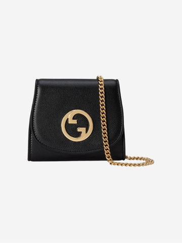 Blondie Medium Chain Strap Half Wallet Black - GUCCI - BALAAN 1