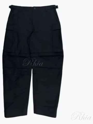 Black tapered cargo pants W2062R11 - WARDROBE.NYC - BALAAN 1