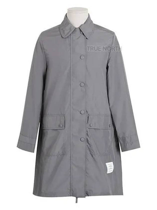 Military Ripstop Round Collar Over Pea Coat Medium Grey - THOM BROWNE - BALAAN 2