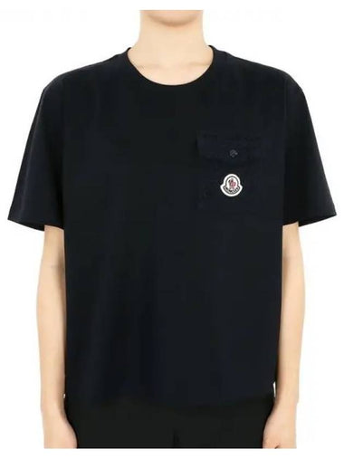 Women s Logo Patch Pocket Short Sleeve Black Navy 8C00022 89AI9 778 271151 1053739 - MONCLER - BALAAN 1