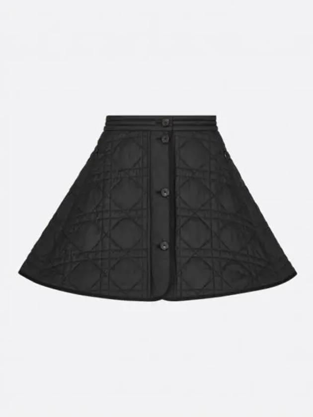 Macrocannage Quilted Technical Taffeta A-line Skirt Black - DIOR - BALAAN 2