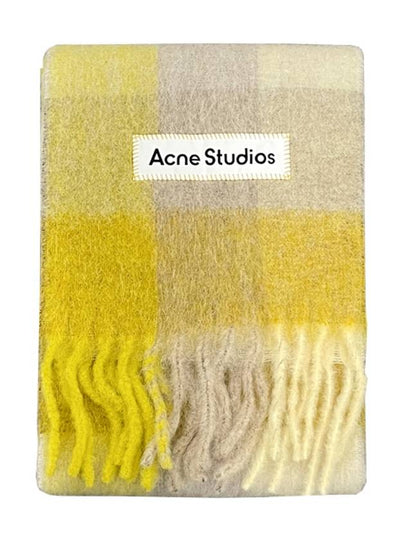 Check Mohair Muffler Beige Yellow - ACNE STUDIOS - BALAAN 2