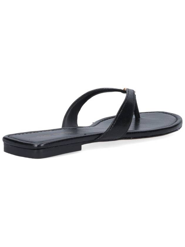 Capri Logo Plaque Flip Flops Black - TORY BURCH - BALAAN 5