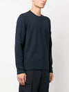 Compass Badge Ribbed Cotton Knit Top Navy - STONE ISLAND - BALAAN 3