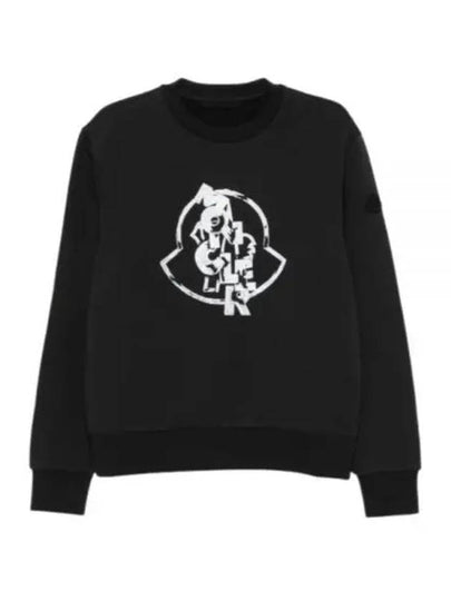 Logo Motif Cotton Sweatshirt Black - MONCLER - BALAAN 2