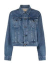 Cropped Denim Jacket Blue - POLO RALPH LAUREN - BALAAN 2