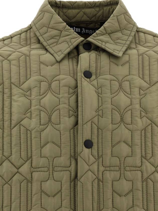 Monogram Quilted Overshirt Green PMEA251E23FAB0015610 - PALM ANGELS - BALAAN 4