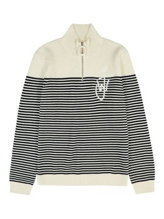 Logo Striped Puller Jumper Knit Top Black - JW ANDERSON - BALAAN 1