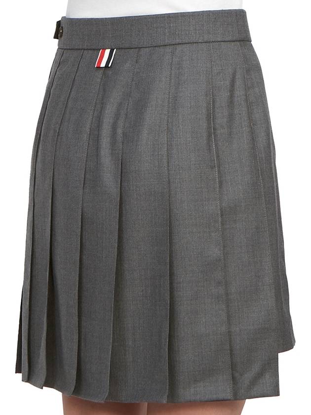 RMB Wool Mini Pleated Skirt Grey - THOM BROWNE - BALAAN 11