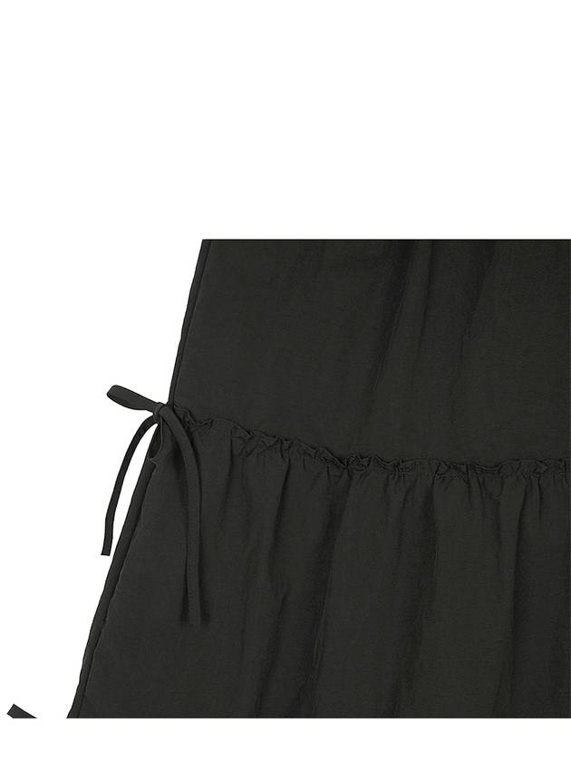 Shirring Ribbon Tiered Long Skirt Black - HIGH SCHOOL DISCO - BALAAN 4