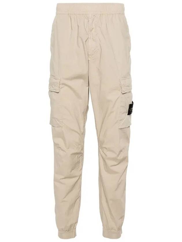 Stretch Cotton Tela Paracadute Cargo Straight Pants Sand - STONE ISLAND - BALAAN 3