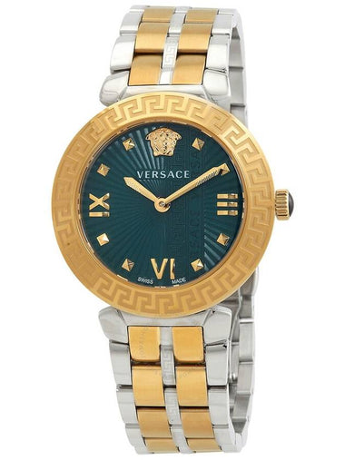 Versace Greca Icon Quartz Green Dial Two-Tone Ladies Watch VEZ600321 - VERSACE - BALAAN 1