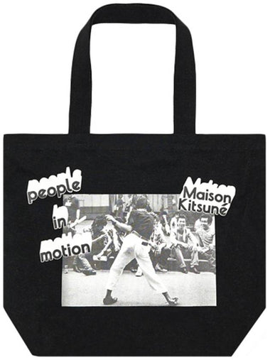 JU05008WW0008 P198 Olly Photogram Classic Tote Bag Black Bag TJ - MAISON KITSUNE - BALAAN 1