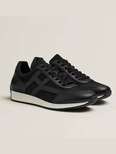 Chris Men's Sneakers Black - HERMES - BALAAN 1