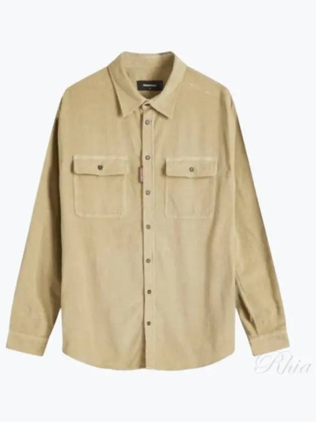 Corduroy Long Sleeve Shirt Beige - DSQUARED2 - BALAAN 2