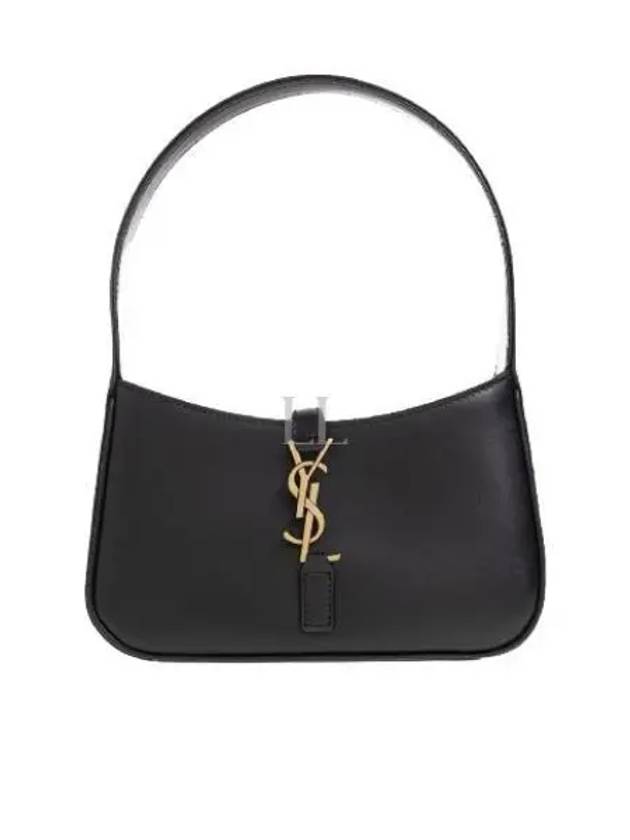 LE 5A 7 Small Smooth Leather Hobo Shoulder Bag Black - SAINT LAURENT - BALAAN 2