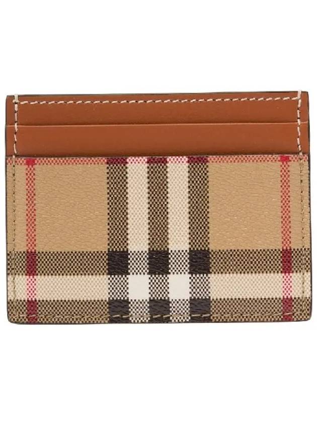 Check Print Leather Card Holder Beige - BURBERRY - BALAAN 2