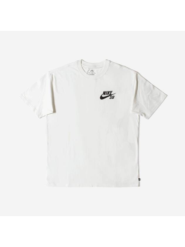 SB Logo Skate Cotton Short Sleeve Shirt White - NIKE - BALAAN 2