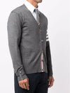 Men's Sustainable Classic Diagonal Wool Cardigan Medium Grey - THOM BROWNE - BALAAN 4