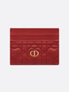 Caro Heart Motif Cannage Five Slot Card Wallet Red - DIOR - BALAAN 2