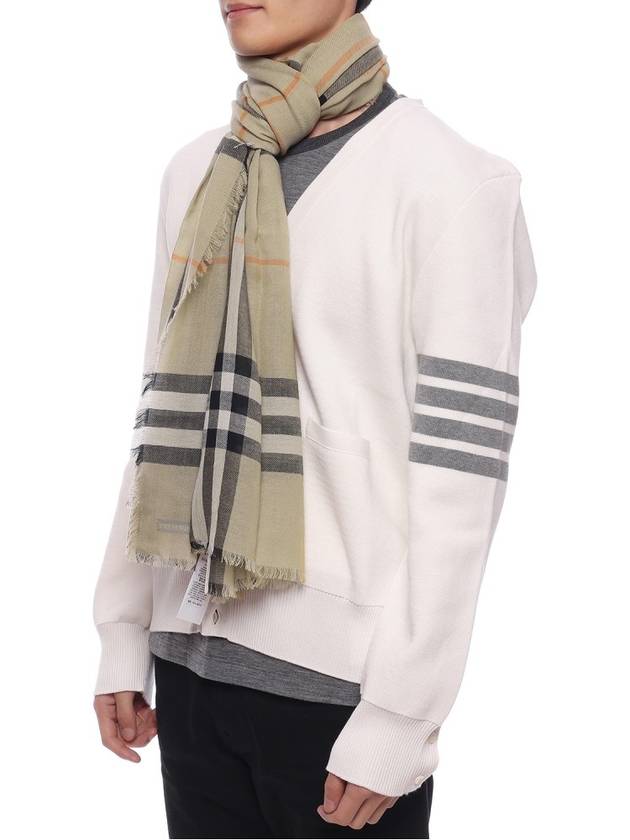 Checked Wool Scarf Green - BURBERRY - BALAAN 5