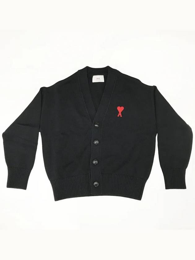 Men's de Coeur Heart Cardigan Black - AMI - BALAAN 2