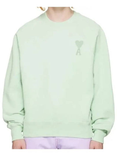 Heart Logo Overfit Sweatshirt Green - AMI - BALAAN 2