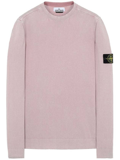 Wappen Patch Cotton Knit Top Rose Quartz - STONE ISLAND - BALAAN 2