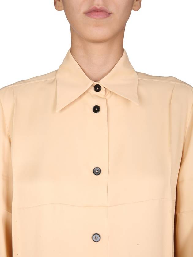 Women's Point Collar Boxy Fit Long Sleeve Blouse Pink - JIL SANDER - BALAAN 5