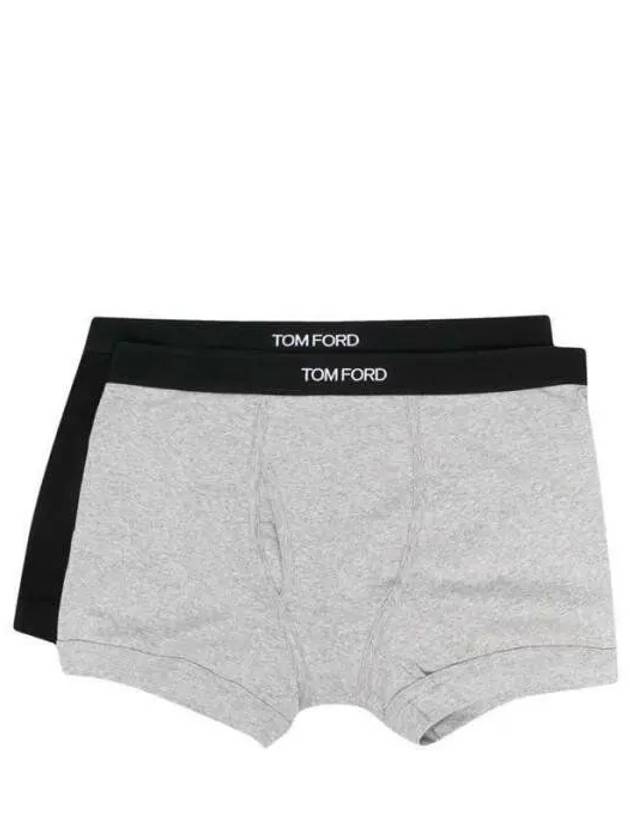 T4XC3 1040 Logo Cotton Boxer Briefs Black Gray Mouth 1153997 - TOM FORD - BALAAN 1