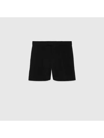 Wool Jersey Shorts Black 770175ZAONS1000 - GUCCI - BALAAN 1