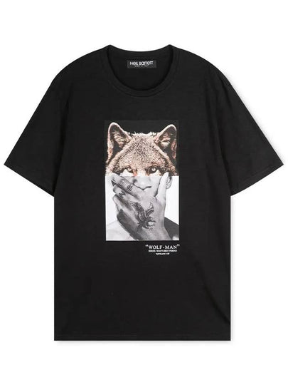 Wolfman Print Short Sleeve T-Shirt Black - NEIL BARRETT - BALAAN 2