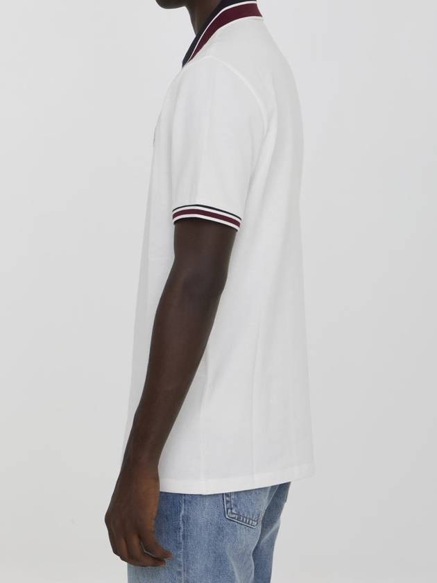 Logo Patch Polo Shirt White - MONCLER - BALAAN 4