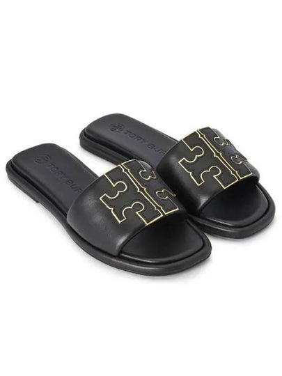 Double T Slide Slippers Black - TORY BURCH - BALAAN 2