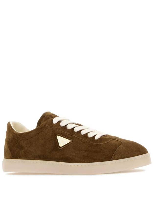 Lane Suede Low Top Sneakers Brown - PRADA - BALAAN 3