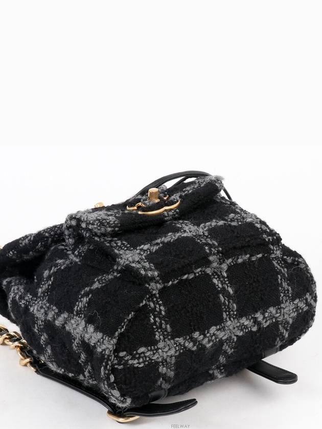 Tweed backpack black gold 73865 - CHANEL - BALAAN 4