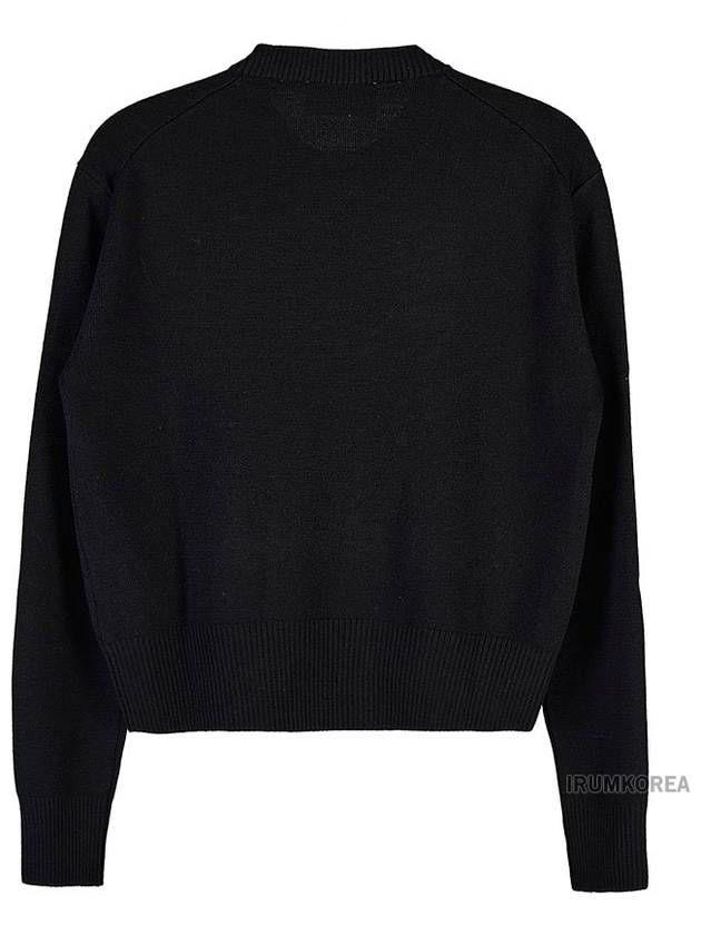 Heart Logo Wool Knit Top Black - AMI - BALAAN 3