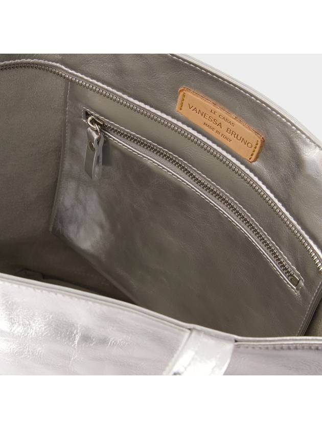 Cabas L Shopper Bag - Vanessa Bruno - Leather - Silver - VANESSA BRUNO - BALAAN 4