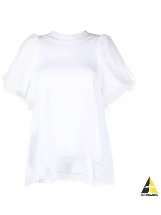 Simone Rocha puff sleeve short t shirt black white TS338T0553 - SIMONE ROCHA - BALAAN 1