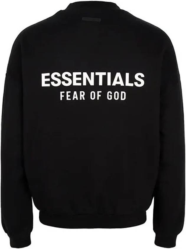 Essentials Logo Print Crew Neck Sweatshirt Black - FEAR OF GOD ESSENTIALS - BALAAN 3